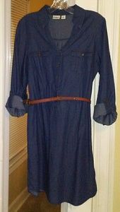 Denim shirtdress with belt